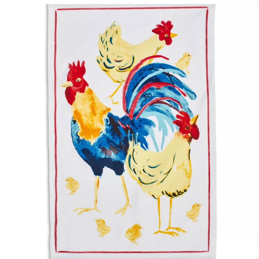 Retired Sur La Table Rooster Kitchen Towel, 28" x 18"